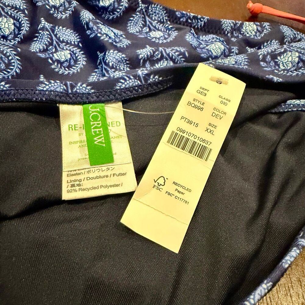 J Crew NWT size XXL blue swim bikini bottoms - Picture 4 of 5